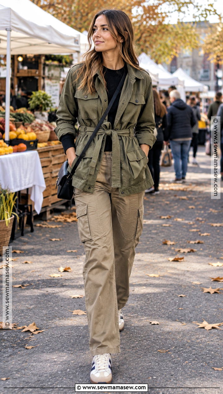 Autumn Utility Jacket Outfit With Cargo Pants - 30 autumn fashion ideas