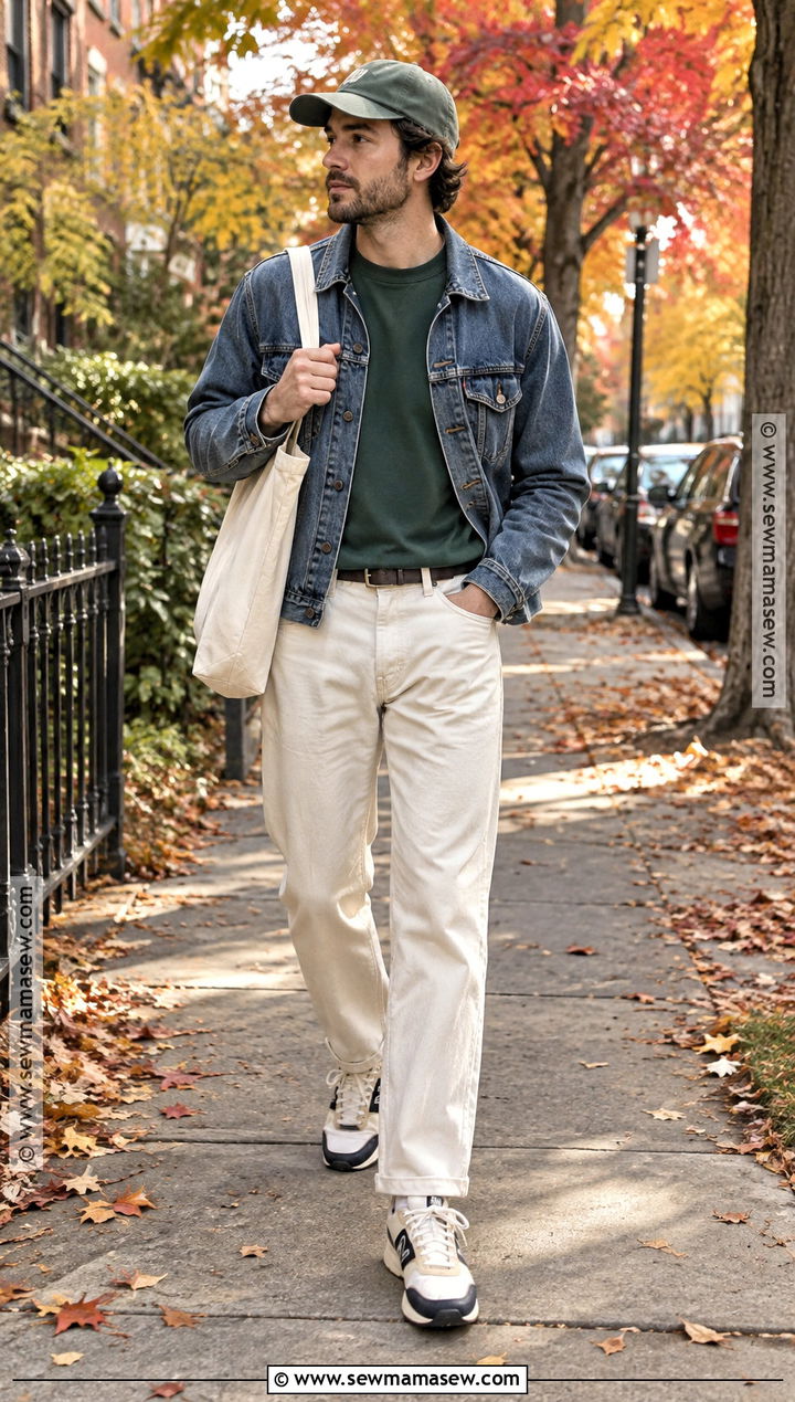 Autumn Vintage Denim Outfit - 15 autumn outfit men aesthetic ideas