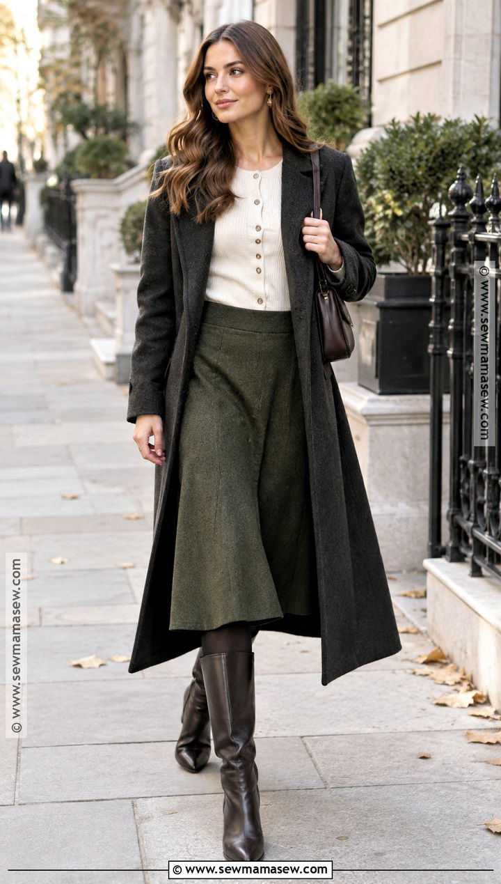 Autumn Winter 2024 Cardigan And Midi Skirt Outfit - 15 autumn winter 2026 fashion trends for women