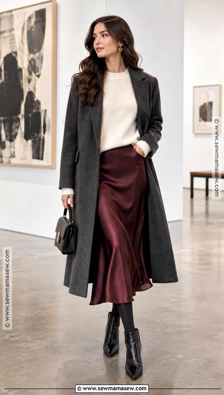 Autumn Winter 2024 Satin Midi Skirt Outfit - 15 autumn winter 2026 fashion trends for women