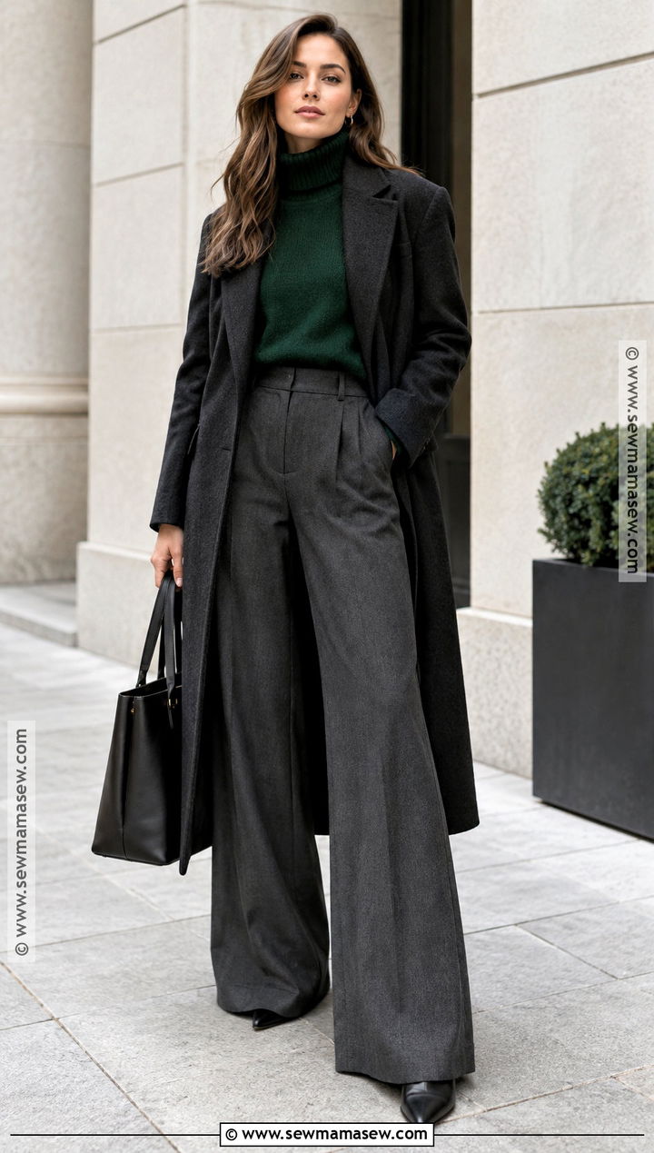 Autumn Winter 2024 Turtleneck And Wide Leg Trouser Outfit - 15 autumn winter 2026 fashion trends for women