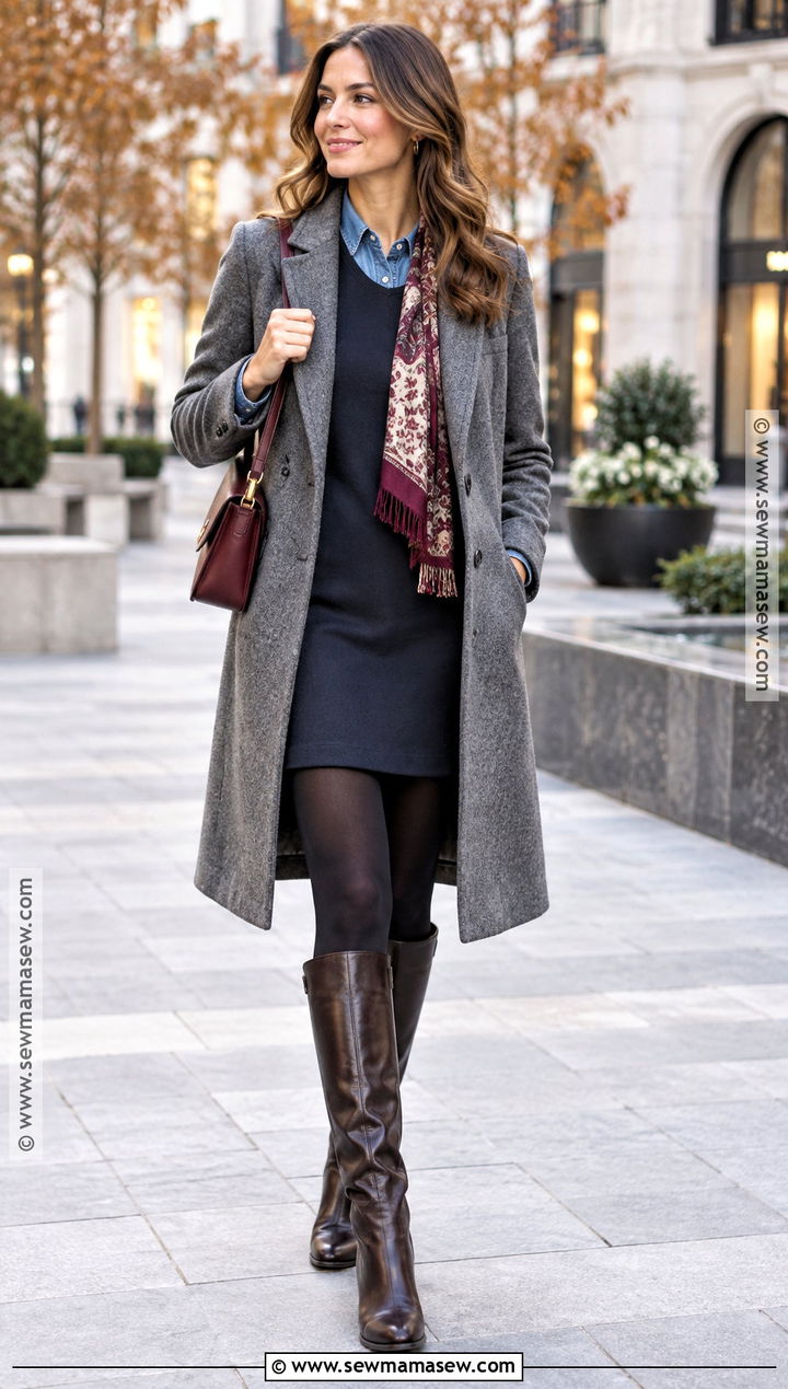 Autumn Winter Denim Shirt Outfit - 25 Autumn Winter Fashion Ideas