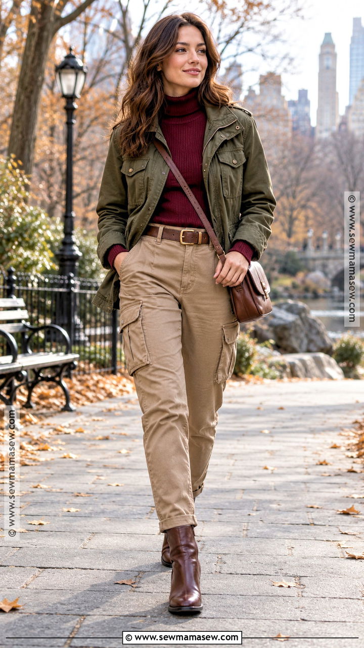 Autumn Winter Utility Jacket and Cargo Pants Outfit - 20 Autumn Winter Outfits for Women