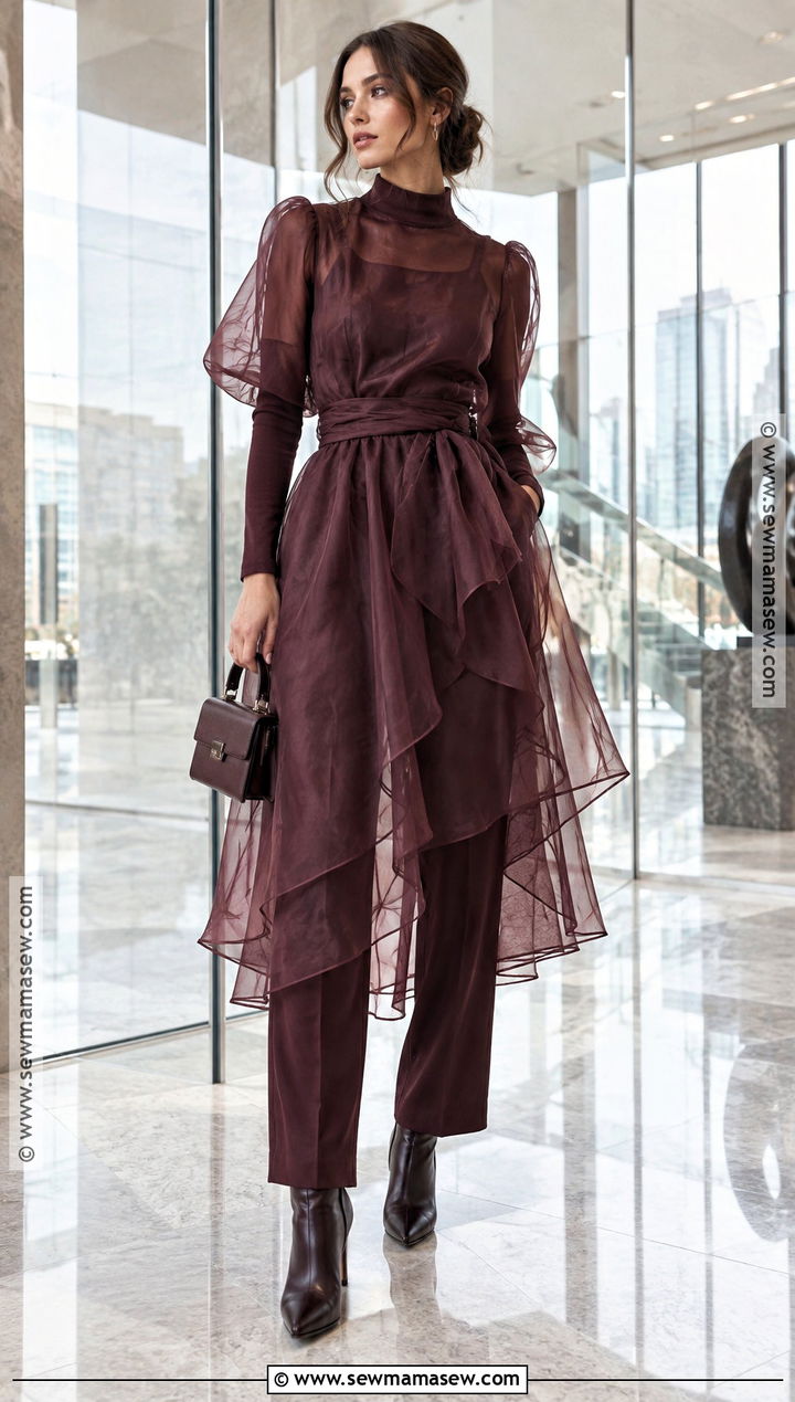 Avant Garde Sheer Layered Dress Outfit - 15 Fall Avant Garde Fashion Ideas