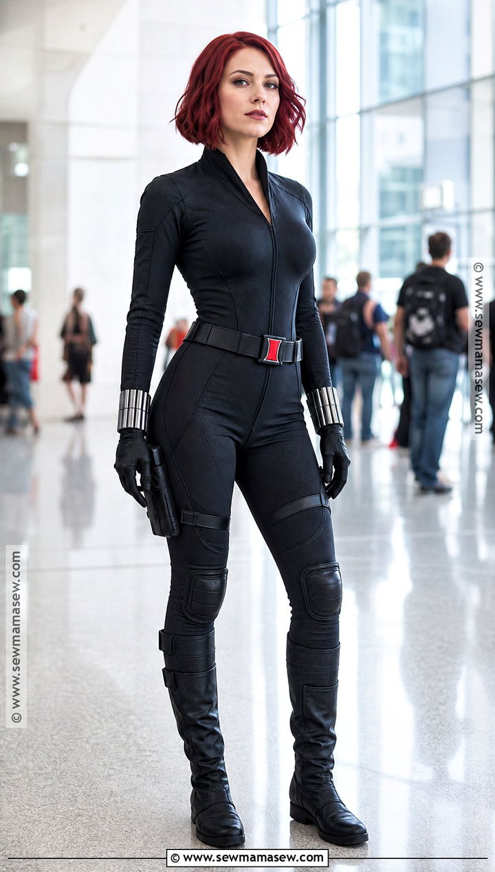 Avengers Black Widow Cosplay With Red Bob - 30 black widow cosplay ideas