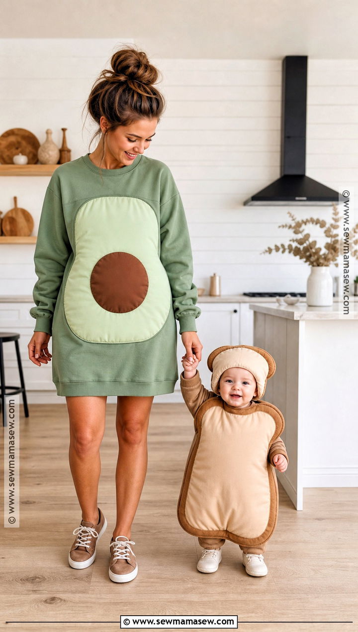 Avocado And Baby Toast Costume - 35 mom and baby halloween costumes