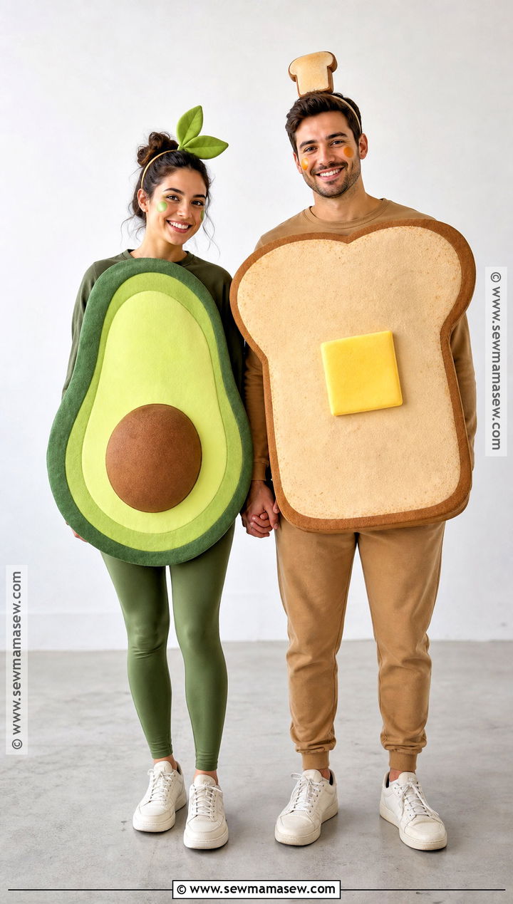 Avocado And Toast Couple Costume - 35 funny halloween costumes for couples