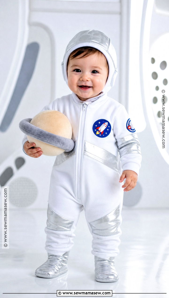 Baby Astronaut Costume With Silver Booties - 30 halloween baby costumes