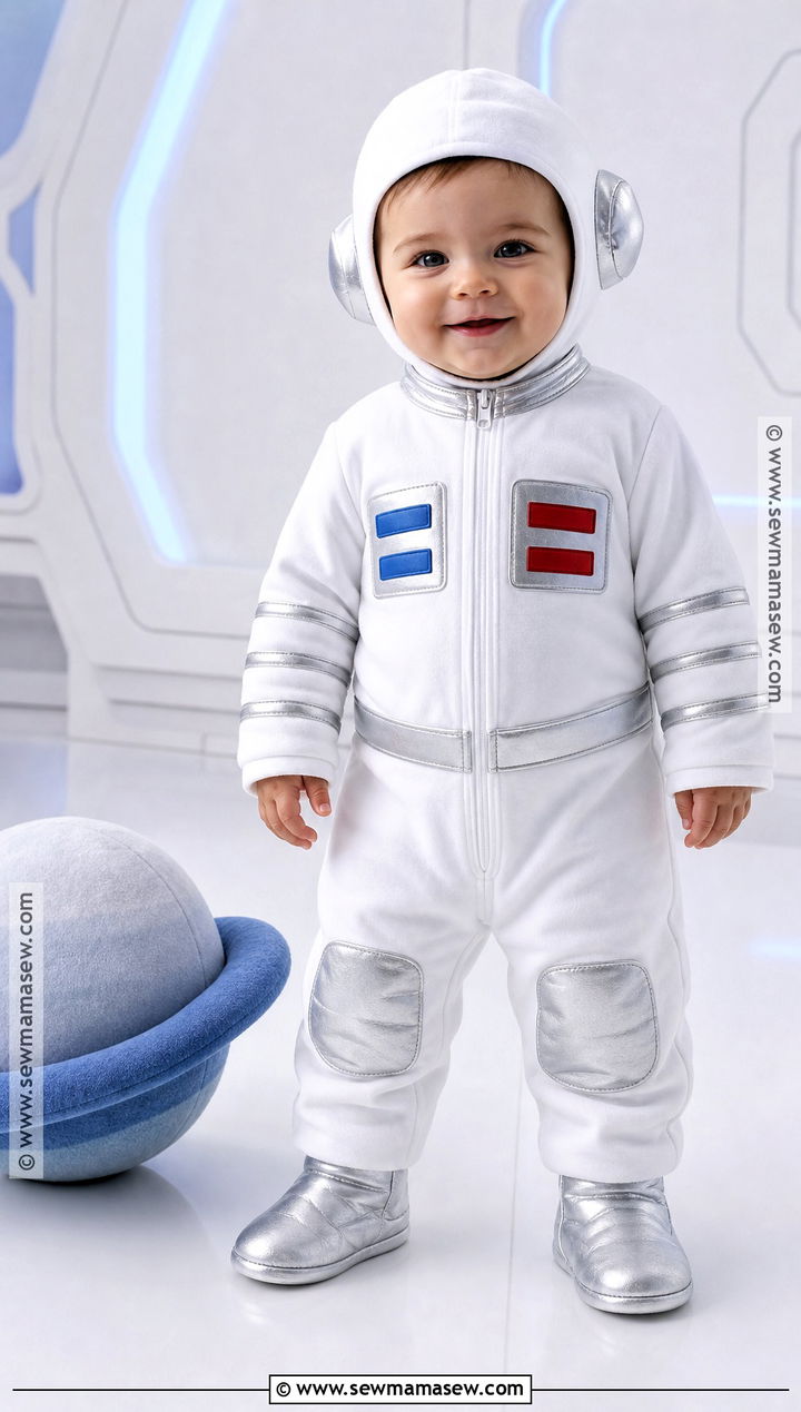 Baby Astronaut Costume With Silver Booties - 30 baby halloween costume ideas