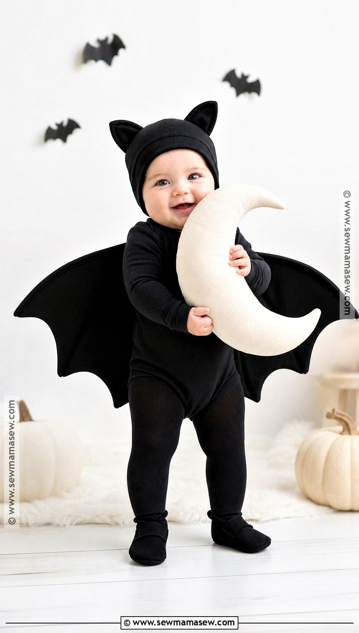 Baby Bat Costume With Fabric Wings - 30 halloween baby costumes