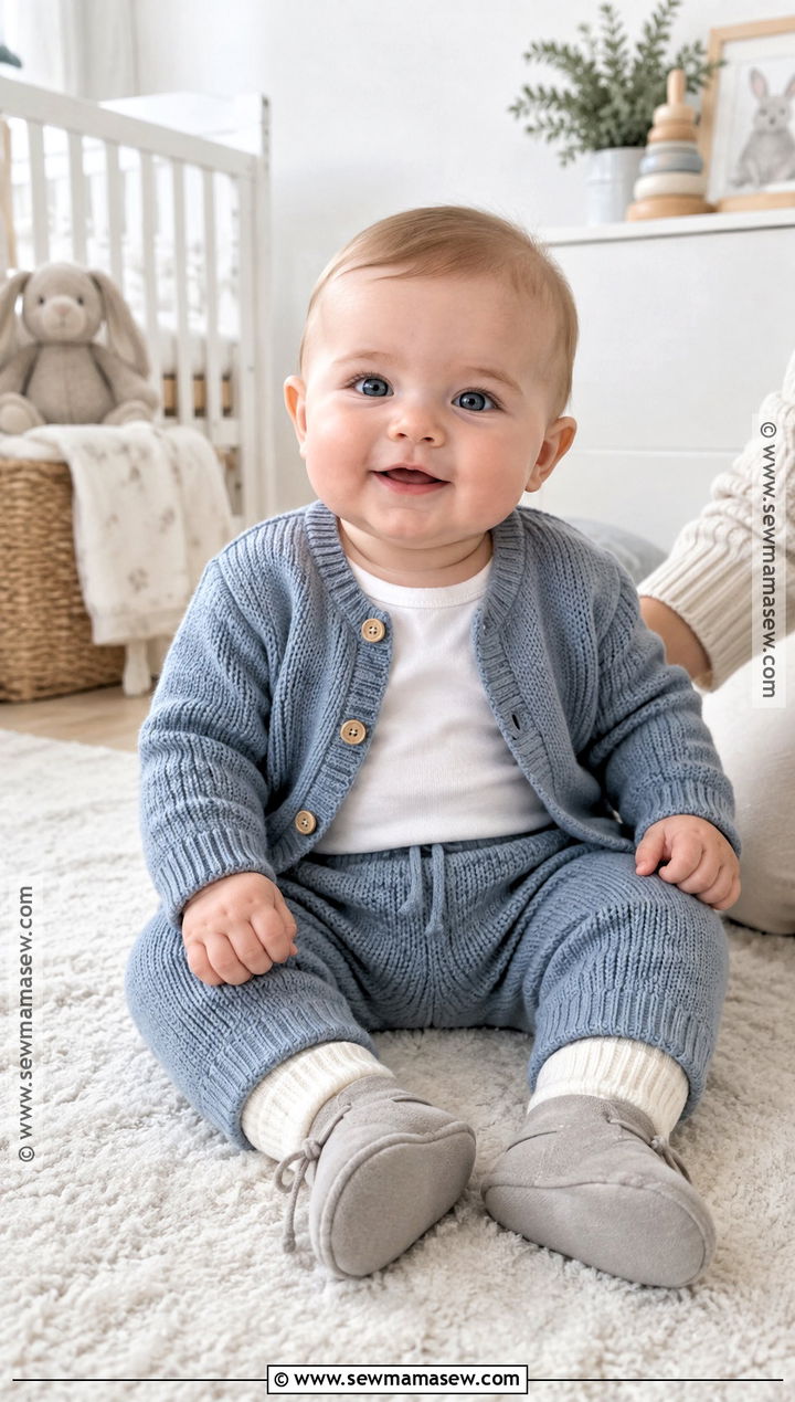 Baby Boy Fall Outfit With Cardigan And Matching Knit Pants - 15 baby boy fall outfits 3-6 months