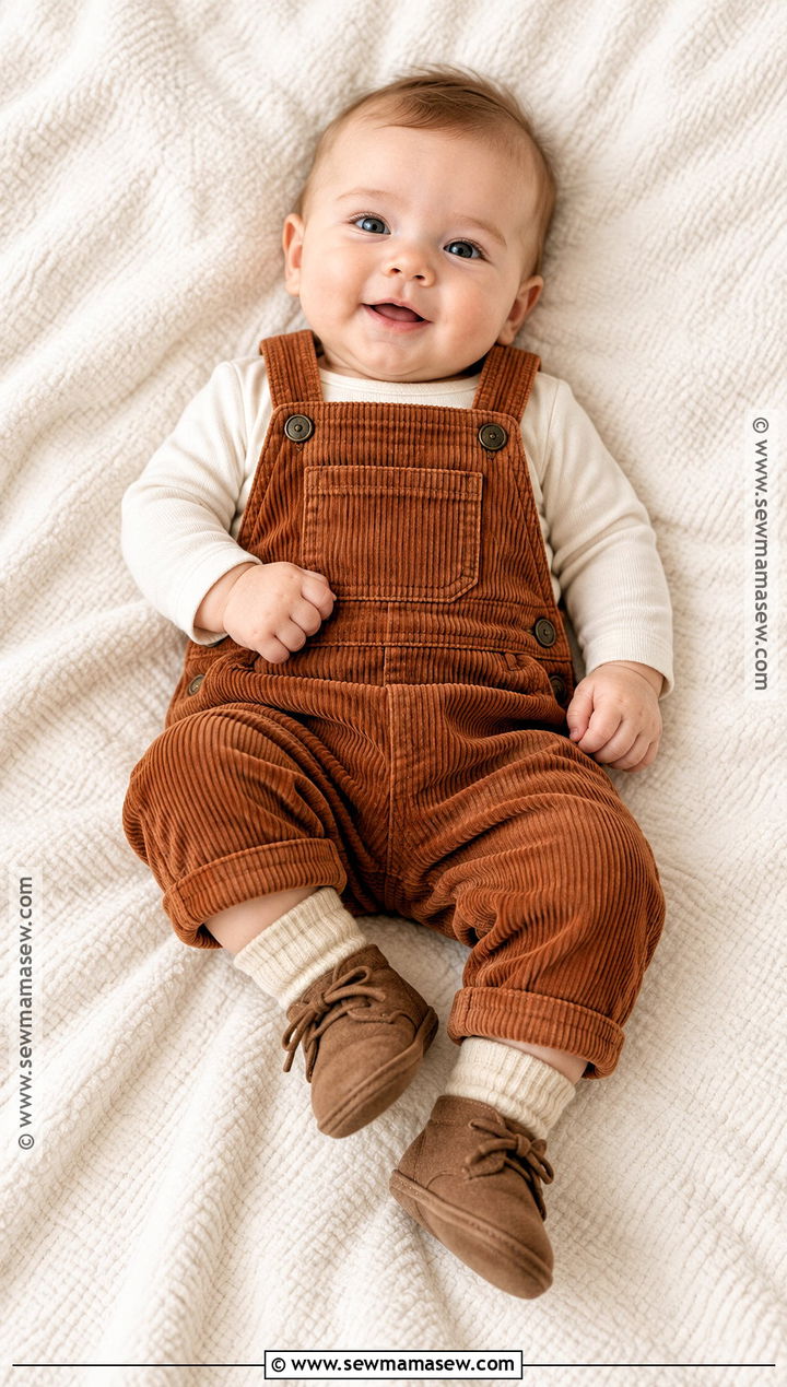 Baby Boy Fall Outfit With Corduroy Overalls And Cream Bodysuit - 15 baby boy fall outfits 3-6 months