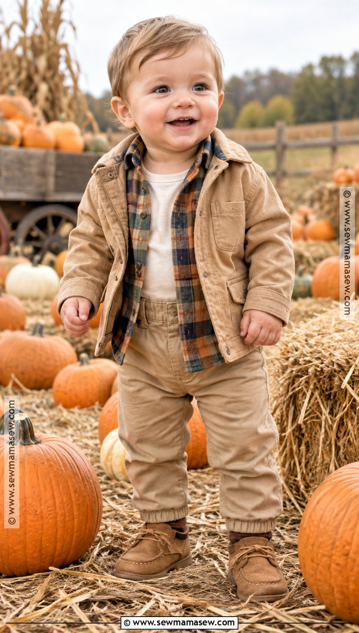 Baby Boy Fall Outfit With Flannel And Khaki Pants - 25 baby boy fall outfits