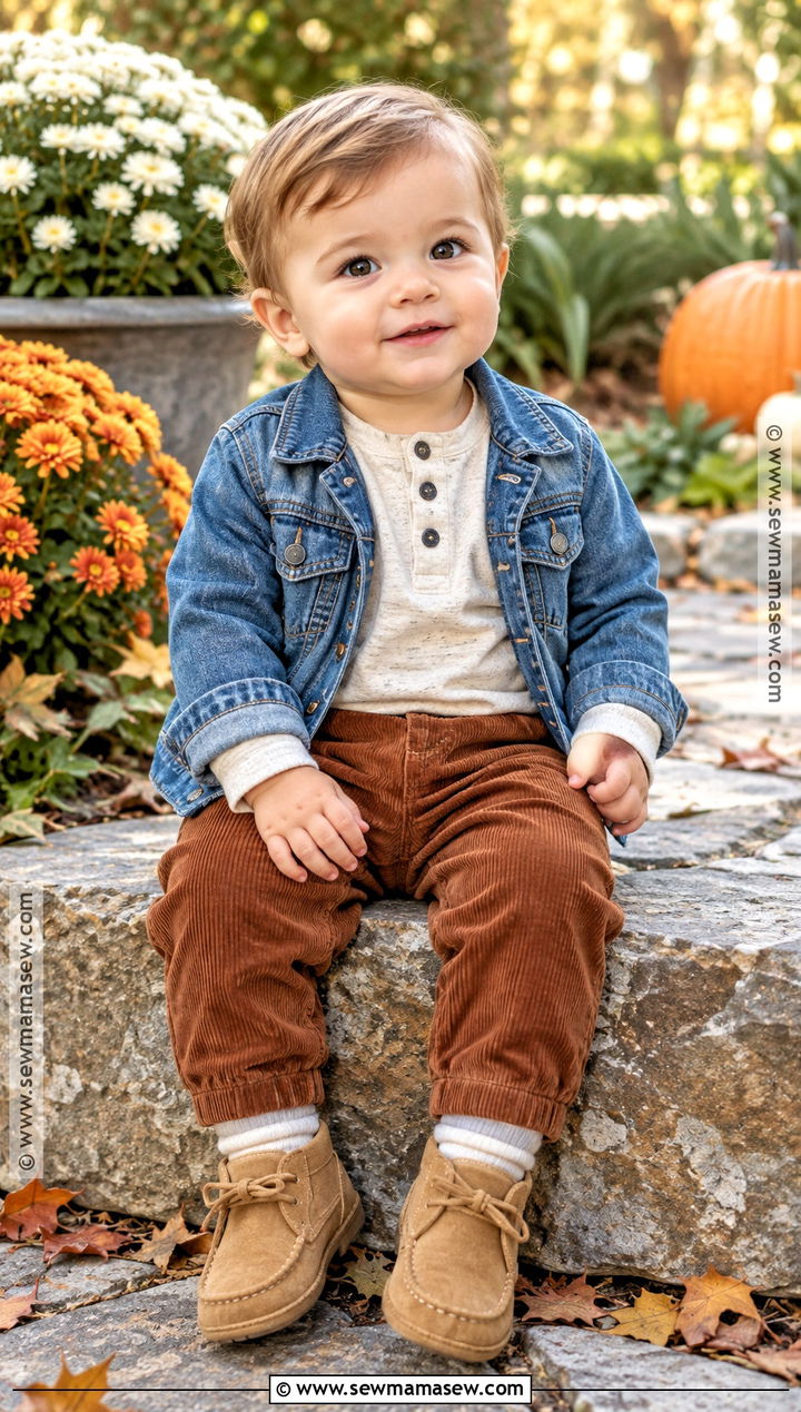 Baby Boy Fall Outfit With Henley And Corduroy Pants - 25 baby boy fall outfits