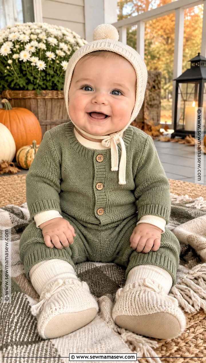 Baby Boy Fall Outfit With Knit Romper And Booties - 15 Baby Boy Fall Outfits 6 Months