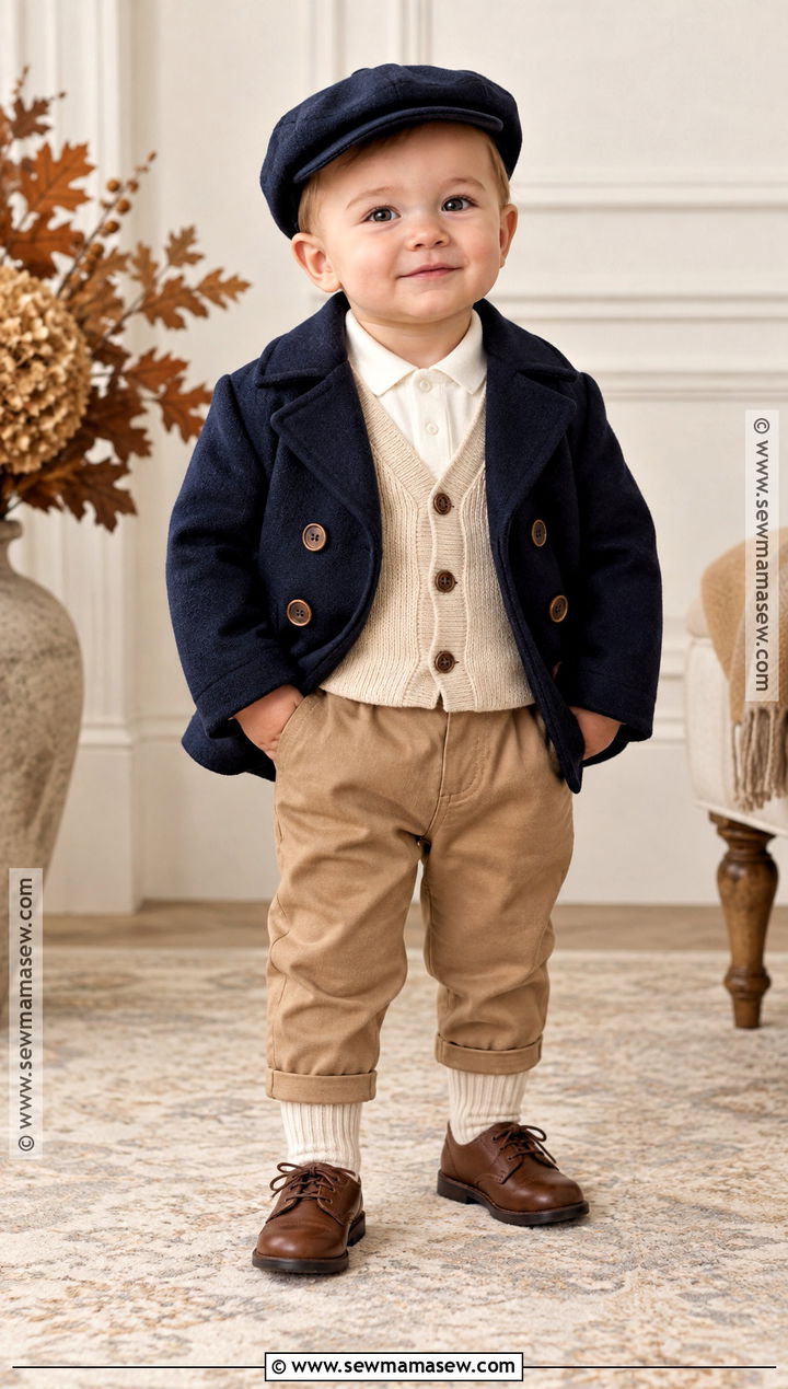 Baby Boy Fall Outfit With Peacoat And Trousers - 25 baby boy fall outfits