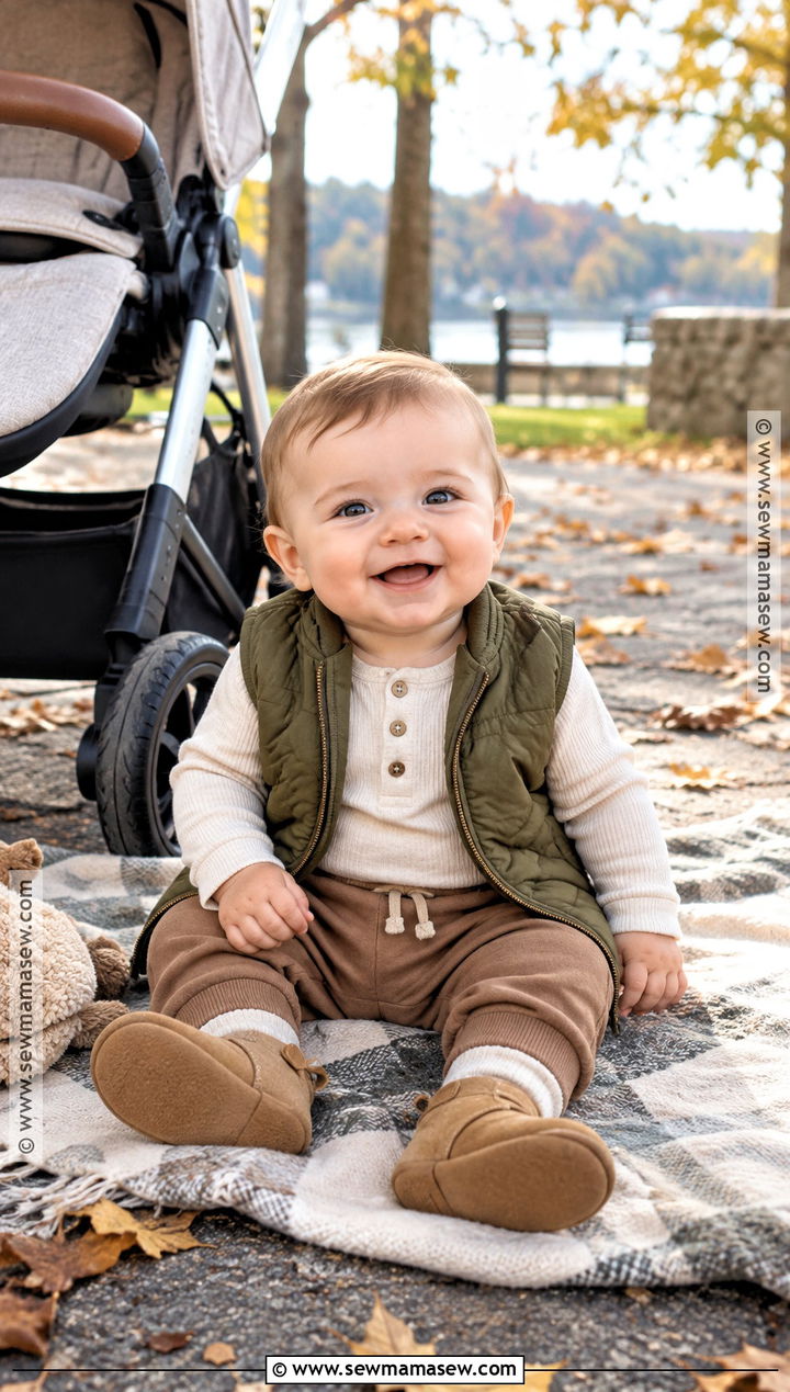 Baby Boy Fall Outfit With Quilted Vest And Henley - 15 Baby Boy Fall Outfits 6 Months