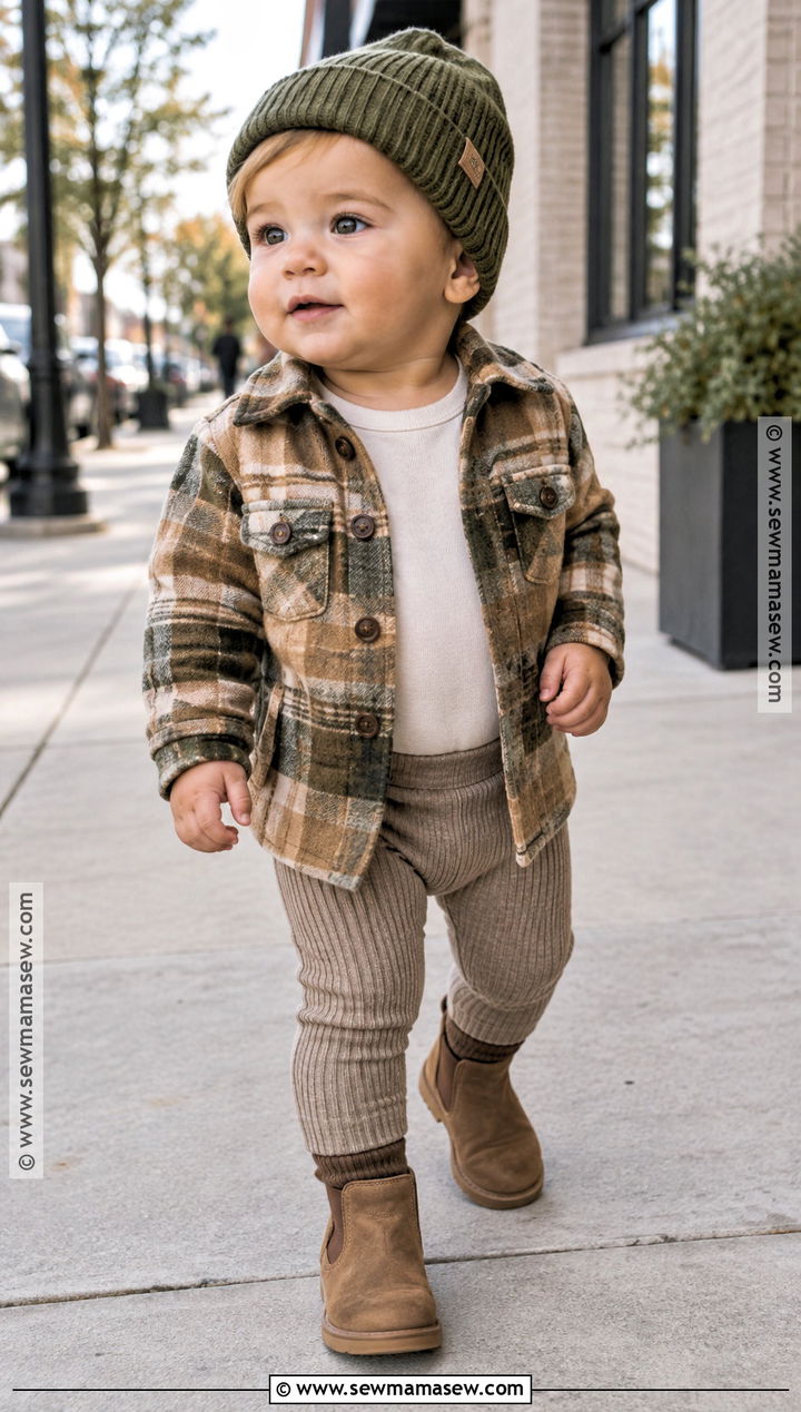 Baby Boy Fall Outfit With Shacket And Leggings - 25 baby boy fall outfits