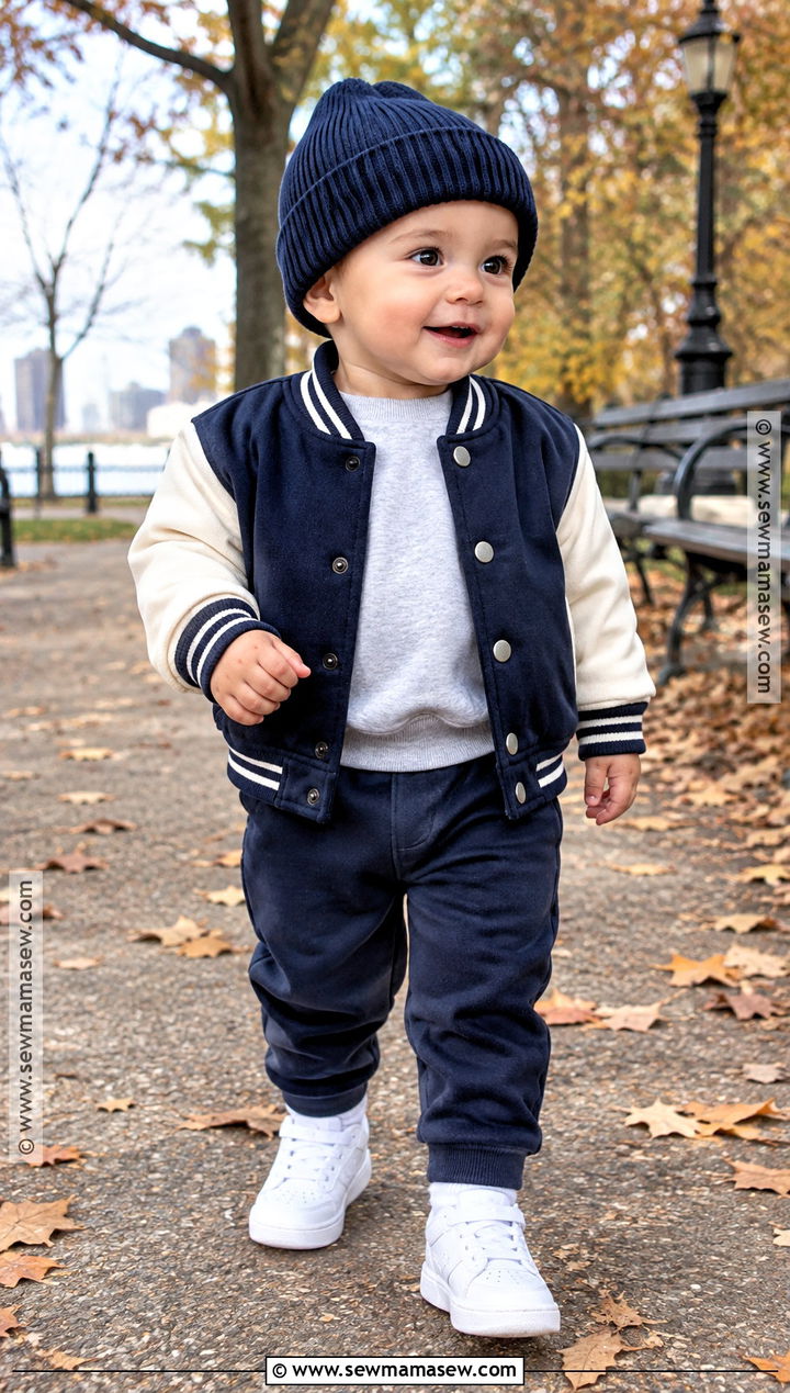 Baby Boy Fall Outfit With Varsity Jacket - 25 baby boy fall outfits
