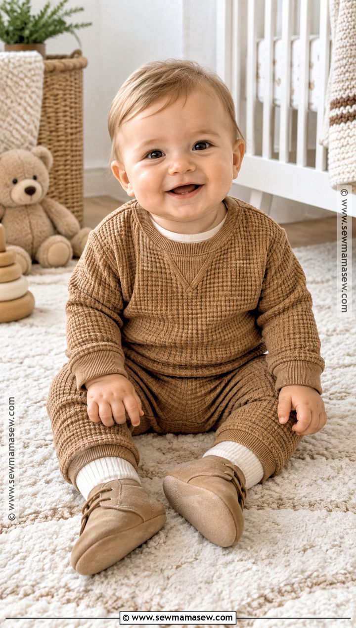Baby Boy Fall Outfit With Waffle Knit Matching Set - 15 baby boy fall outfits 3-6 months