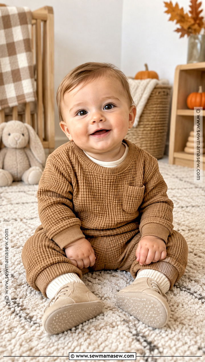 Baby Boy Fall Outfit With Waffle Knit Top And Pants - 15 Baby Boy Fall Outfits 6 Months