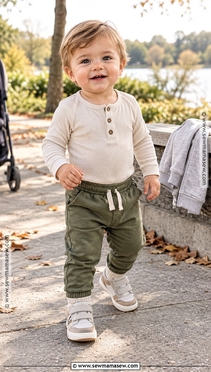Baby Boy Henley Bodysuit and Joggers Outfit - 15 baby boy fall outfits 1 year