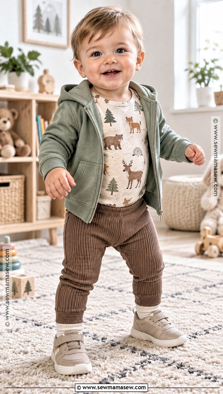 Baby Boy Hoodie and Ribbed Leggings Outfit - 15 baby boy fall outfits 1 year