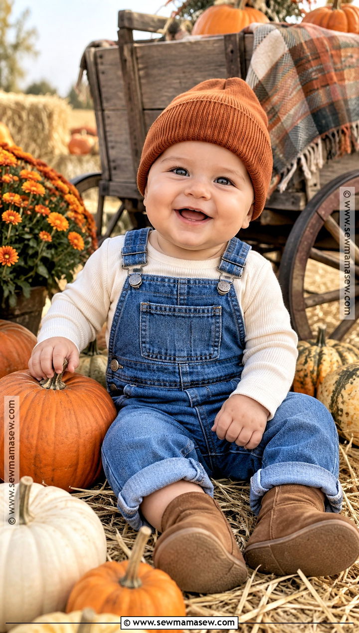 Baby Boy Pumpkin Patch Outfit With Denim Overalls - 20 baby boy pumpkin patch outfit ideas