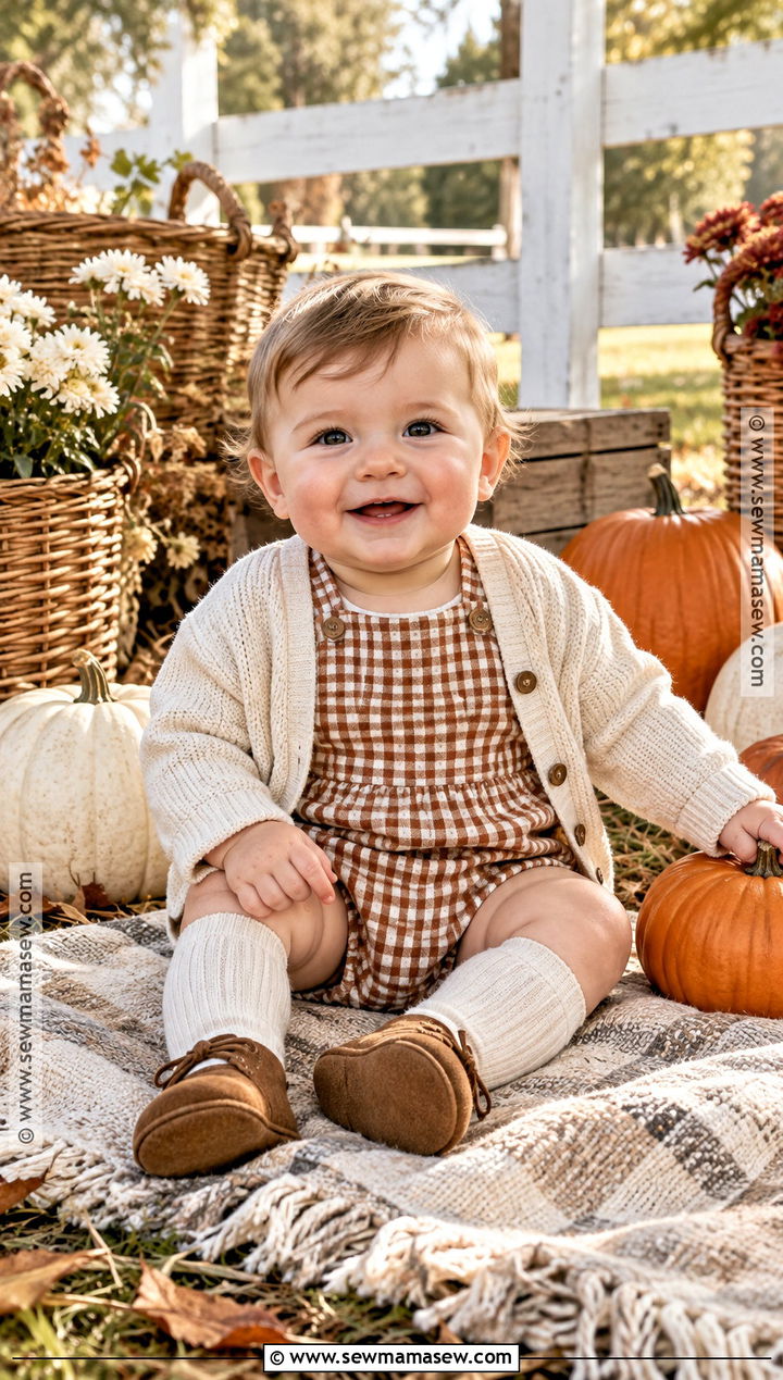 Baby Boy Pumpkin Patch Outfit With Gingham Romper - 20 baby boy pumpkin patch outfit ideas