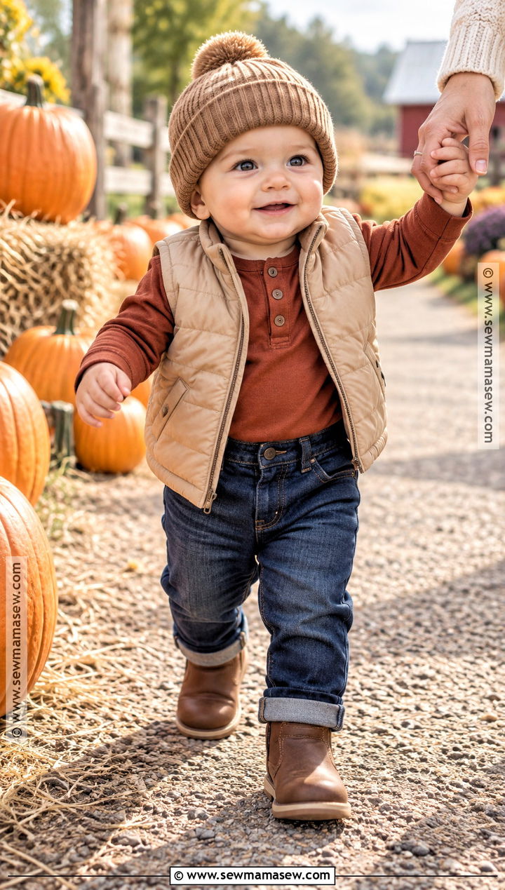 Baby Boy Pumpkin Patch Outfit With Quilted Vest - 20 baby boy pumpkin patch outfit ideas