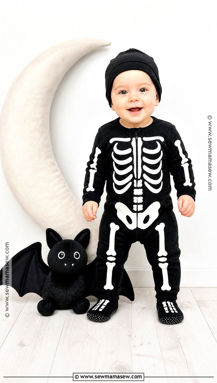 Baby Boy Skeleton Pajama Costume - 30 1st halloween costumes for boys