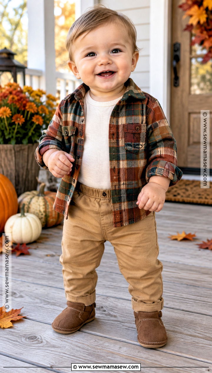 Baby Boy Thanksgiving Flannel Shirt Outfit - 25 baby boy thanksgiving outfit ideas