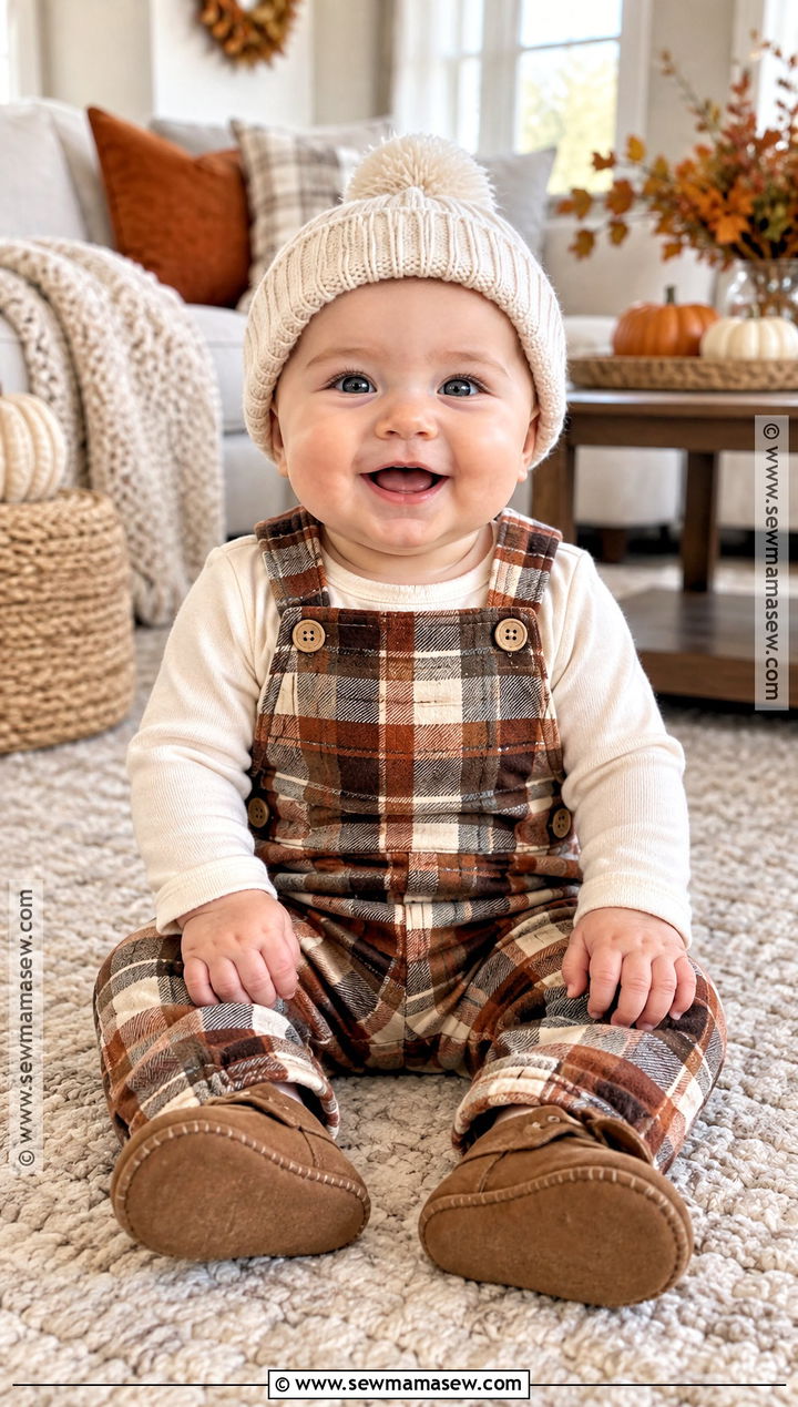 Baby Boy Thanksgiving Plaid Overall Outfit - 25 baby boy thanksgiving outfit ideas