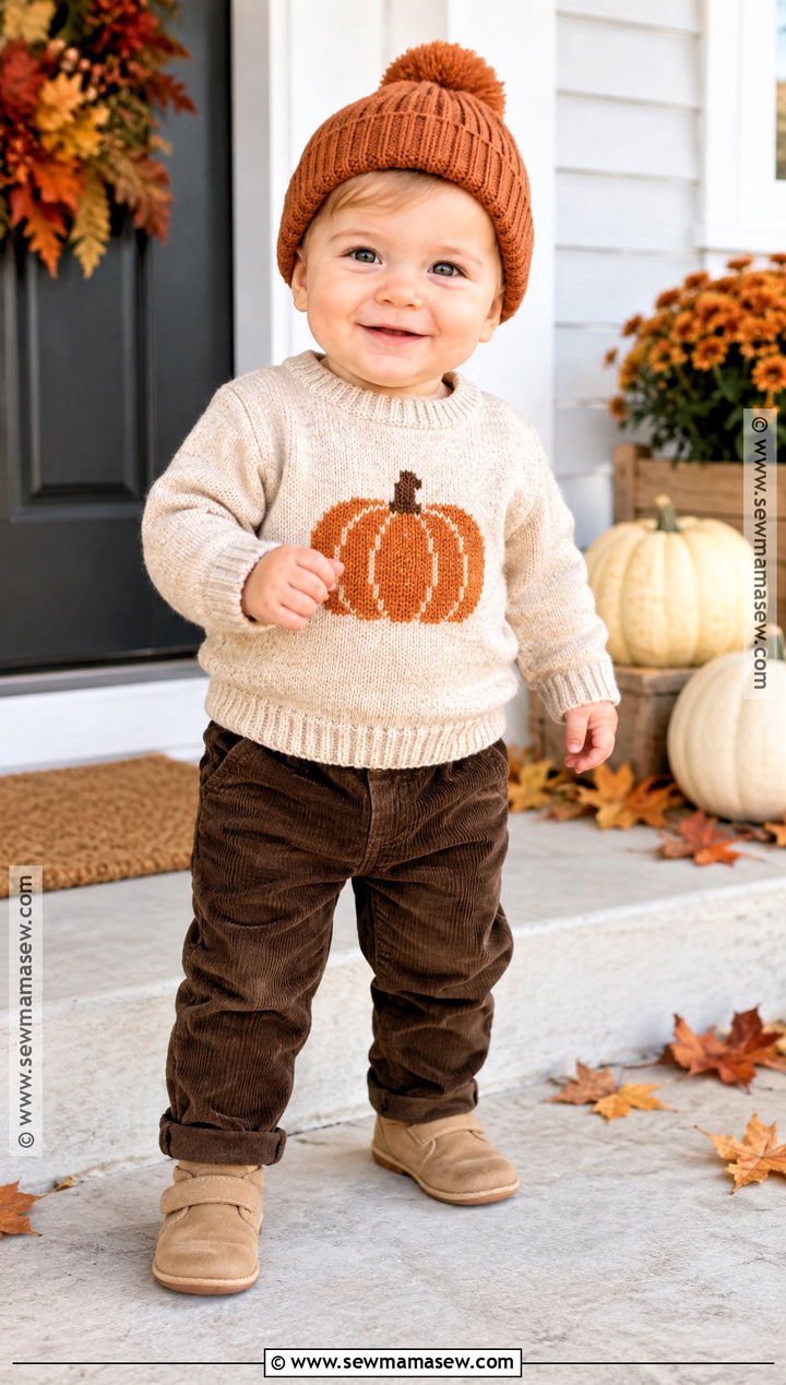 Baby Boy Thanksgiving Pumpkin Sweater Outfit - 25 baby boy thanksgiving outfit ideas