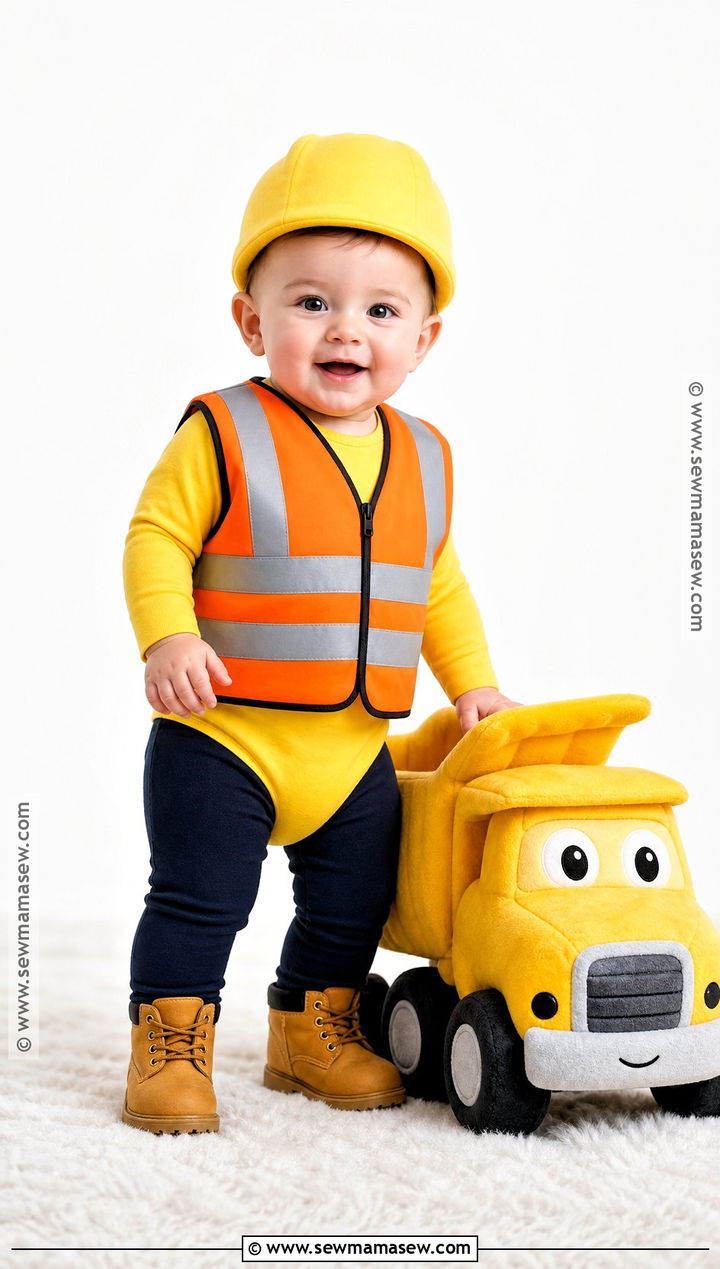Baby Construction Worker Costume With Safety Vest - 30 baby halloween costume ideas