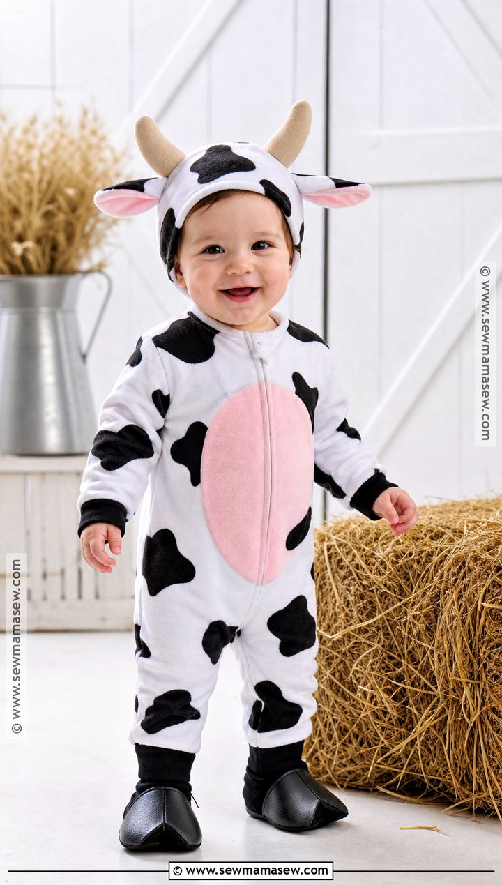 Baby Cow Costume With Spotted Romper - 30 halloween baby costumes