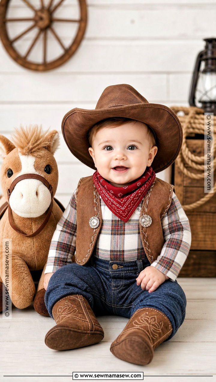 Baby Cowboy Costume With Soft Hat - 30 baby costumes for boys