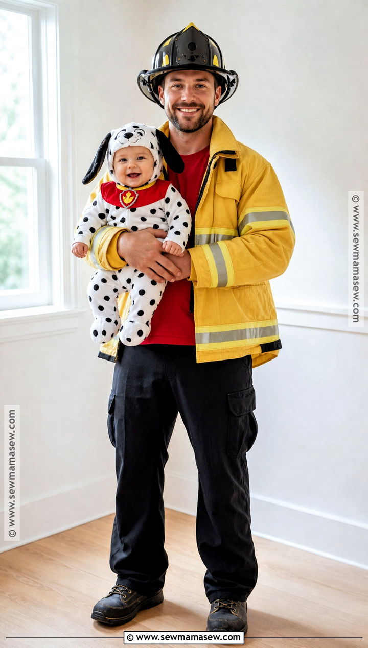 Baby Dalmatian And Parent Firefighter Costume - 35 dalmatian and firefighter costume ideas