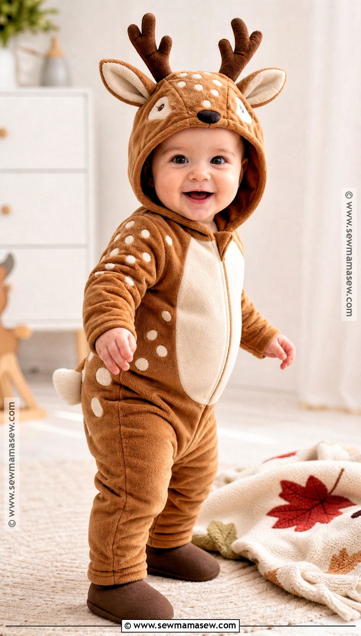 Baby Deer Costume With Hooded Romper - 50 deer costume ideas