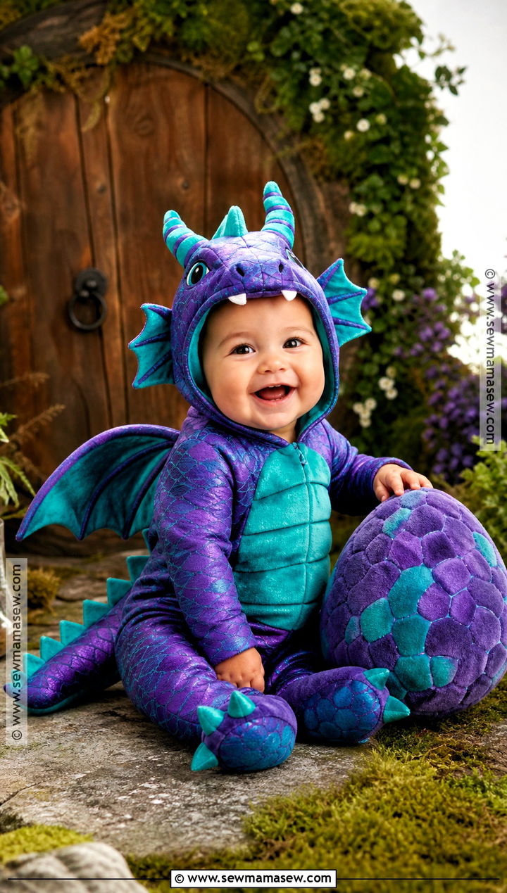 Baby Dragon Costume With Tiny Fabric Wings - 30 baby halloween costume ideas