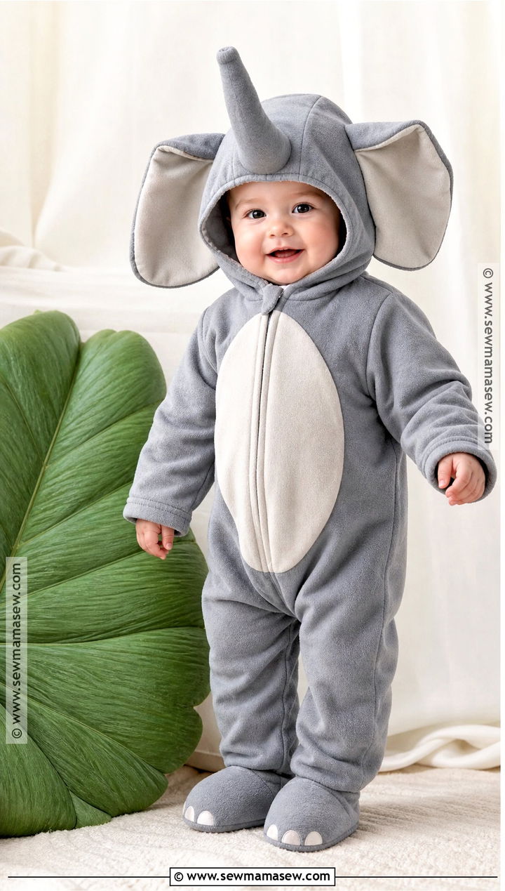 Baby Elephant Costume With Floppy Ears - 30 baby halloween costume ideas
