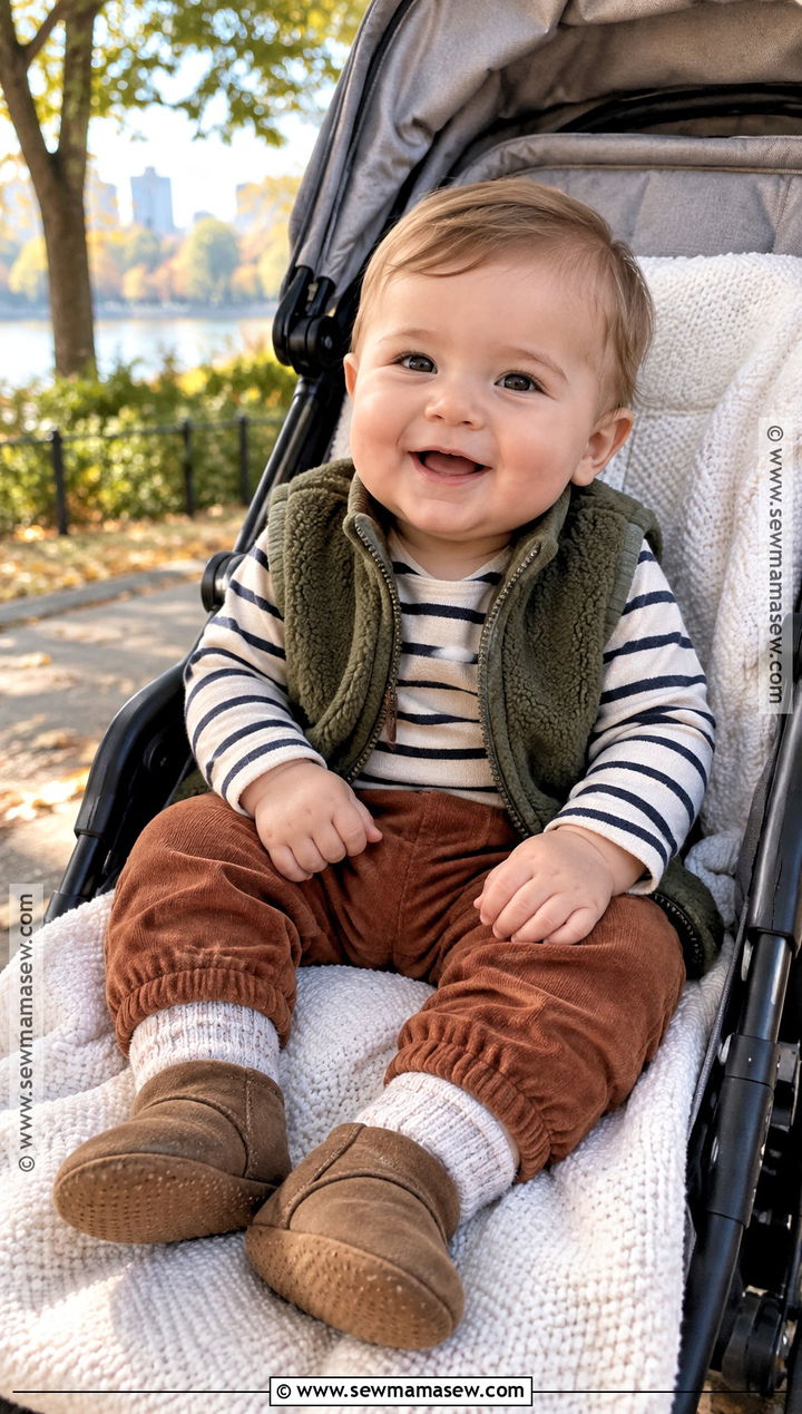 Baby Fleece Vest And Pull On Pants Outfit - 15 autumn baby clothes