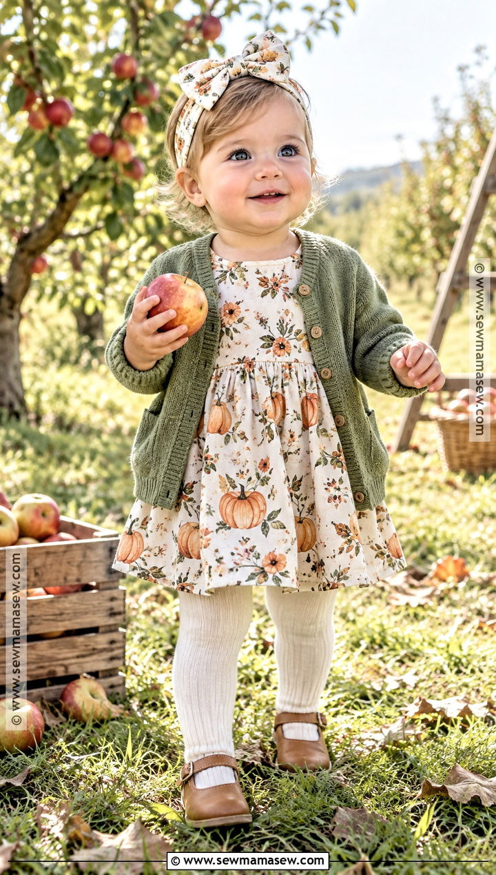 Baby Floral Pumpkin Dress Outfit - 20 baby pumpkin outfit ideas