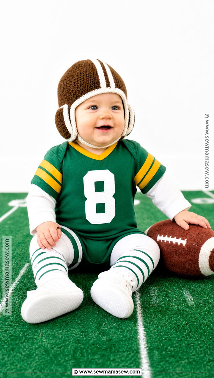 Baby Football Costume With Knit Helmet Cap - 30 baby halloween costume ideas