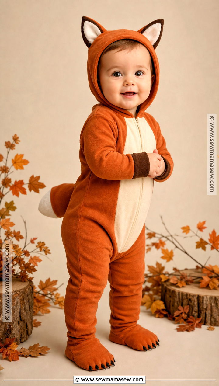 Baby Fox Costume With Orange Tail - 30 halloween baby costumes