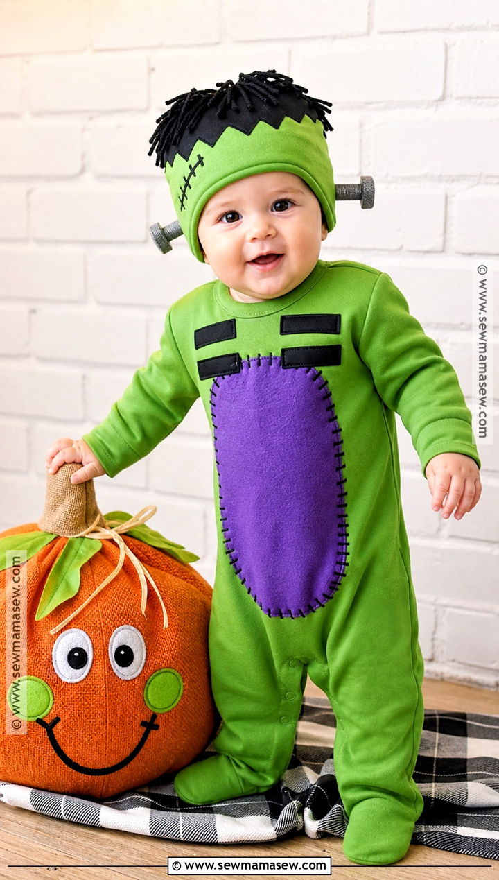 Baby Friendly Monster Costume With Green Romper - 30 baby halloween costume ideas