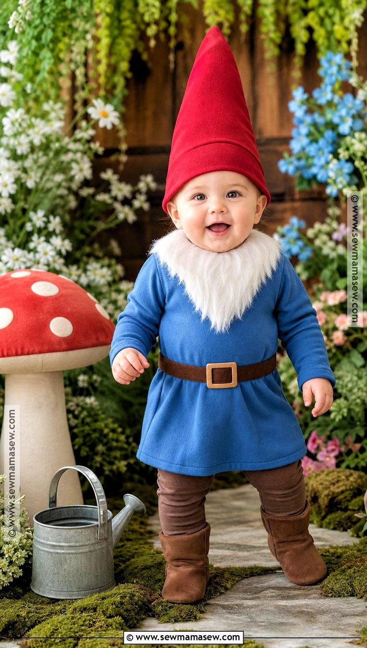 Baby Garden Gnome Costume With Red Hat - 30 halloween baby costumes