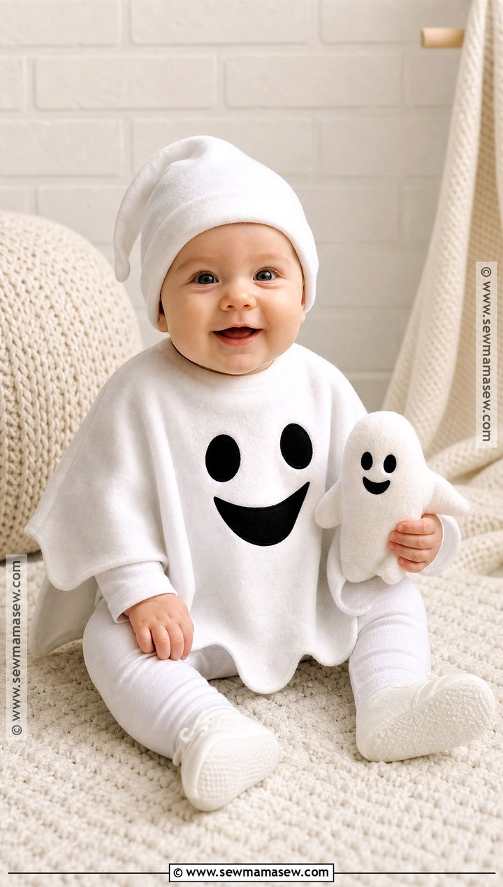 Baby Ghost Costume With Soft Poncho - 30 Halloween Costumes Ghost