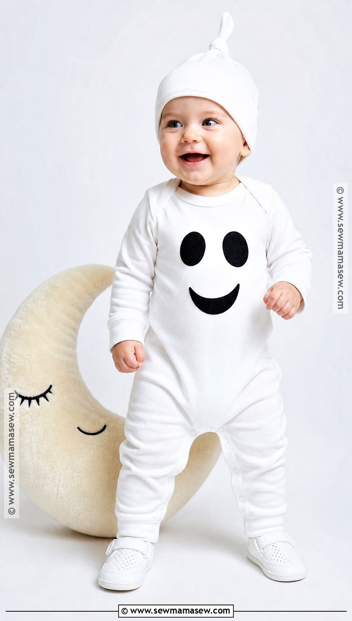 Baby Ghost Costume With White Sleeper - 30 halloween baby costumes