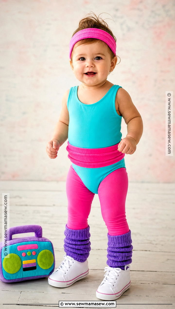 Baby Girl 1980s Workout Costume - 30 Baby Girl Halloween Costume Ideas